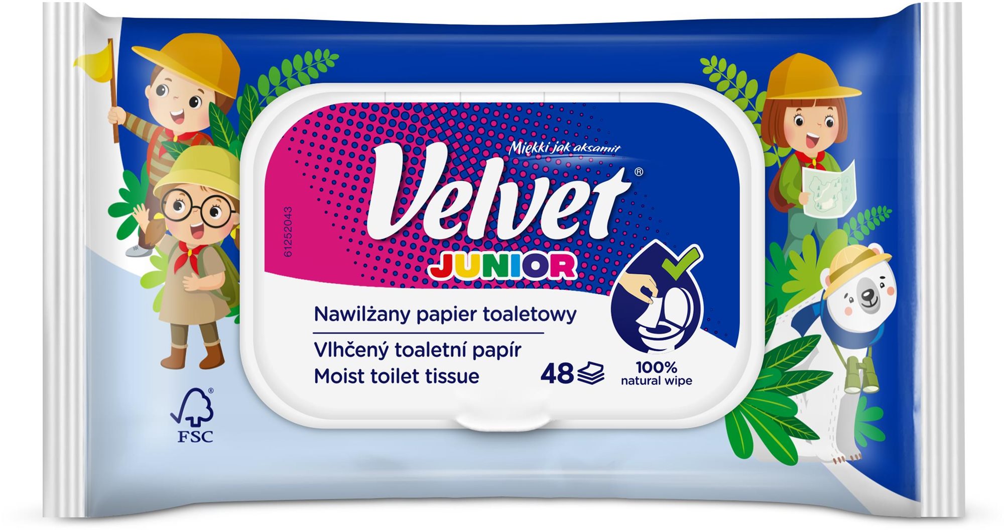 Nedves wc papír VELVET Junior (48 db)