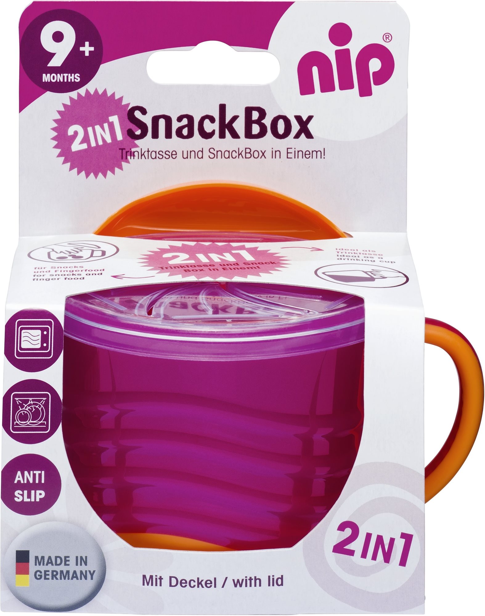 Uzsonnás doboz Nip Snackbox 2-az-1-ben rózsaszín