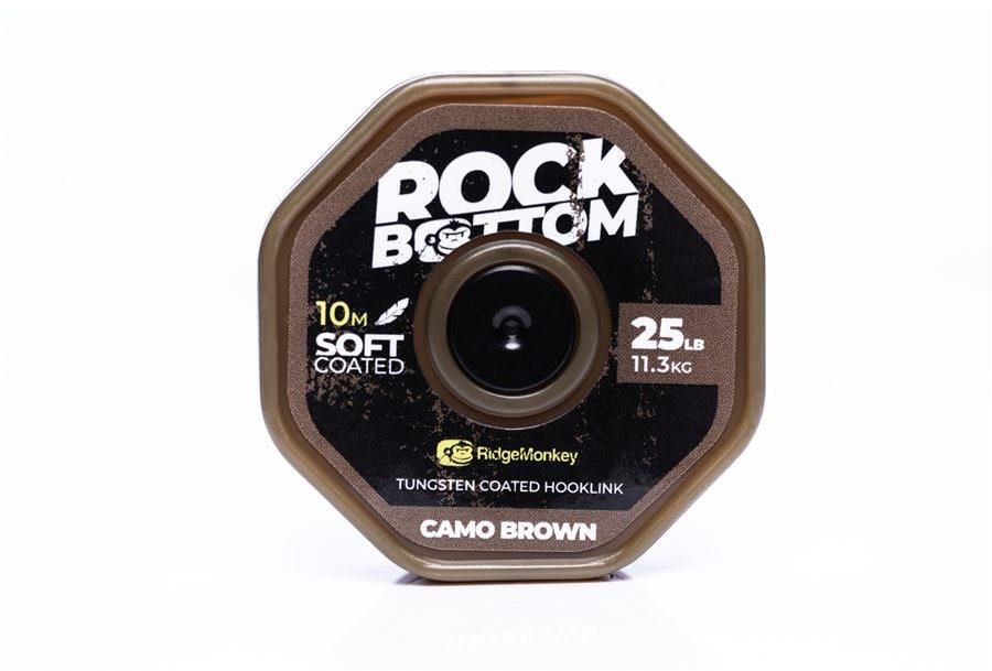 Zsinór RidgeMonkey RM-Tec Rock Bottom Tungsten Coated Soft 25lb 10m Camo Brown