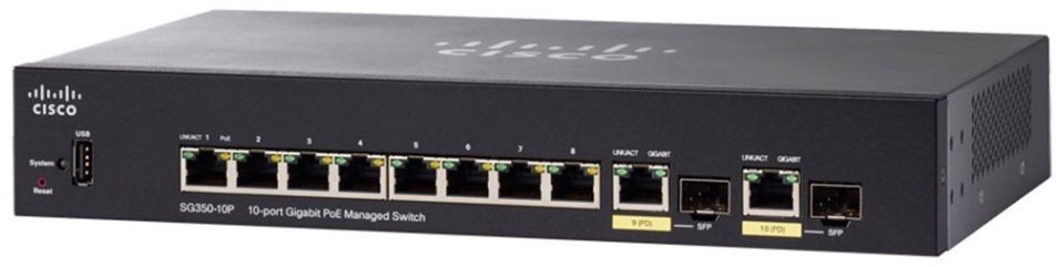 Switch Cisco SG350-10P 10-port Gigabit POE Managed Switch