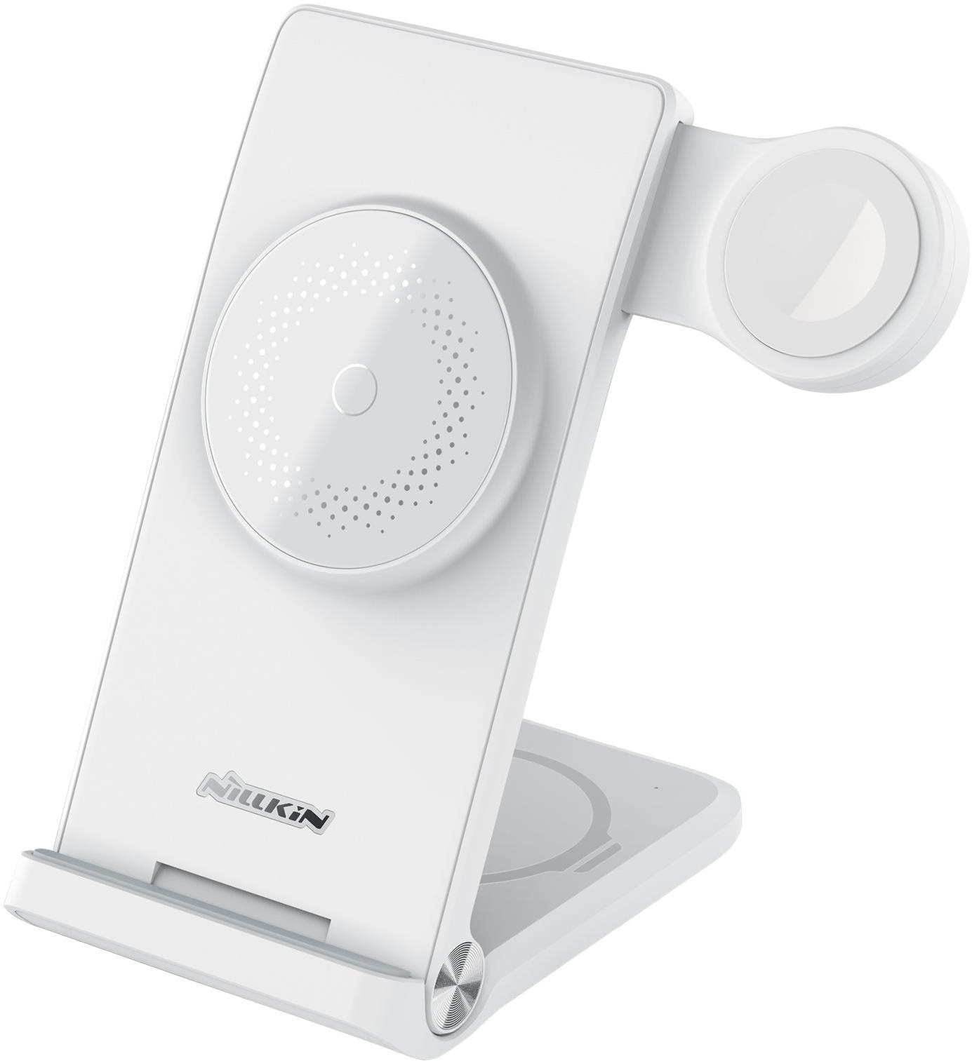 Töltőállvány Nillkin PowerTrio 3 az 1-ben MagSafe vezeték nélküli töltő Apple Watch-hoz White (MFI)