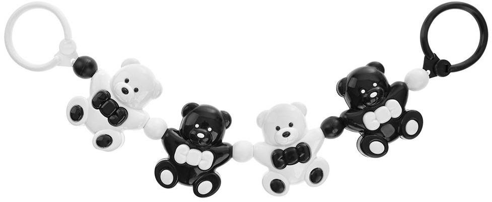 Chrastítko AKUKU Dětské chrastítko do kočárku medvídci černobílí