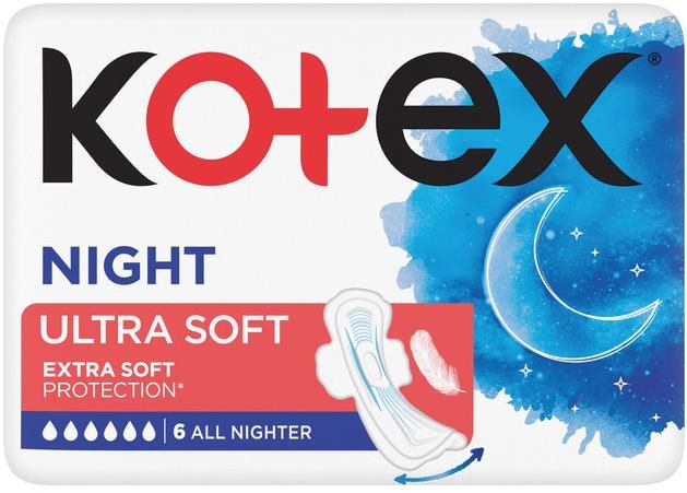 Egészségügyi betét KOTEX Ultra Soft Night 6 db