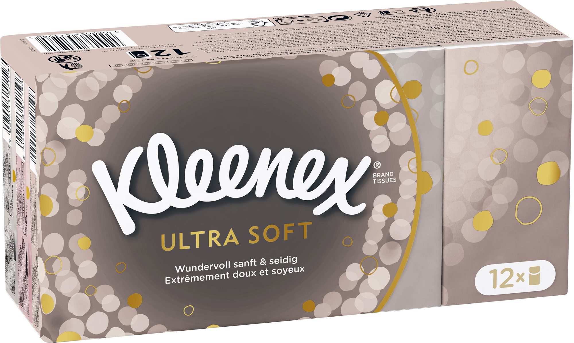 Papírzsebkendő KLEENEX Ultra Soft Hanks 12× 9 db