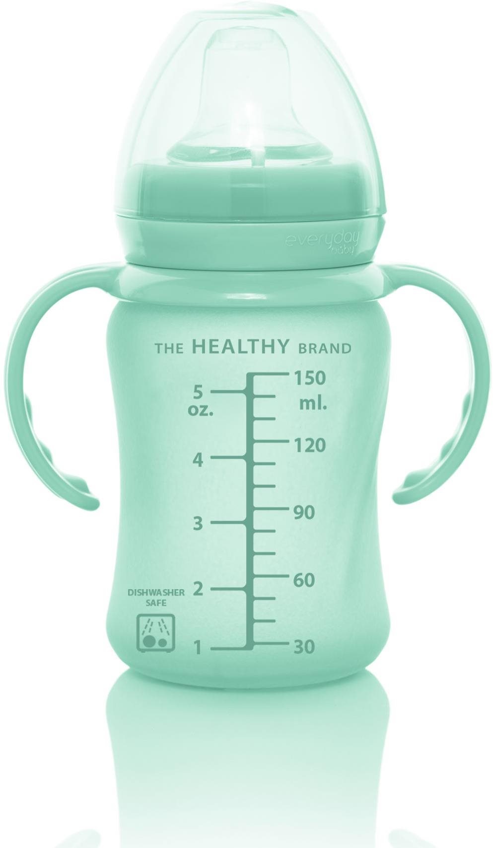 Tanulópohár EverydayBaby Üveg bögre Healthy+ 150 ml Mint Green