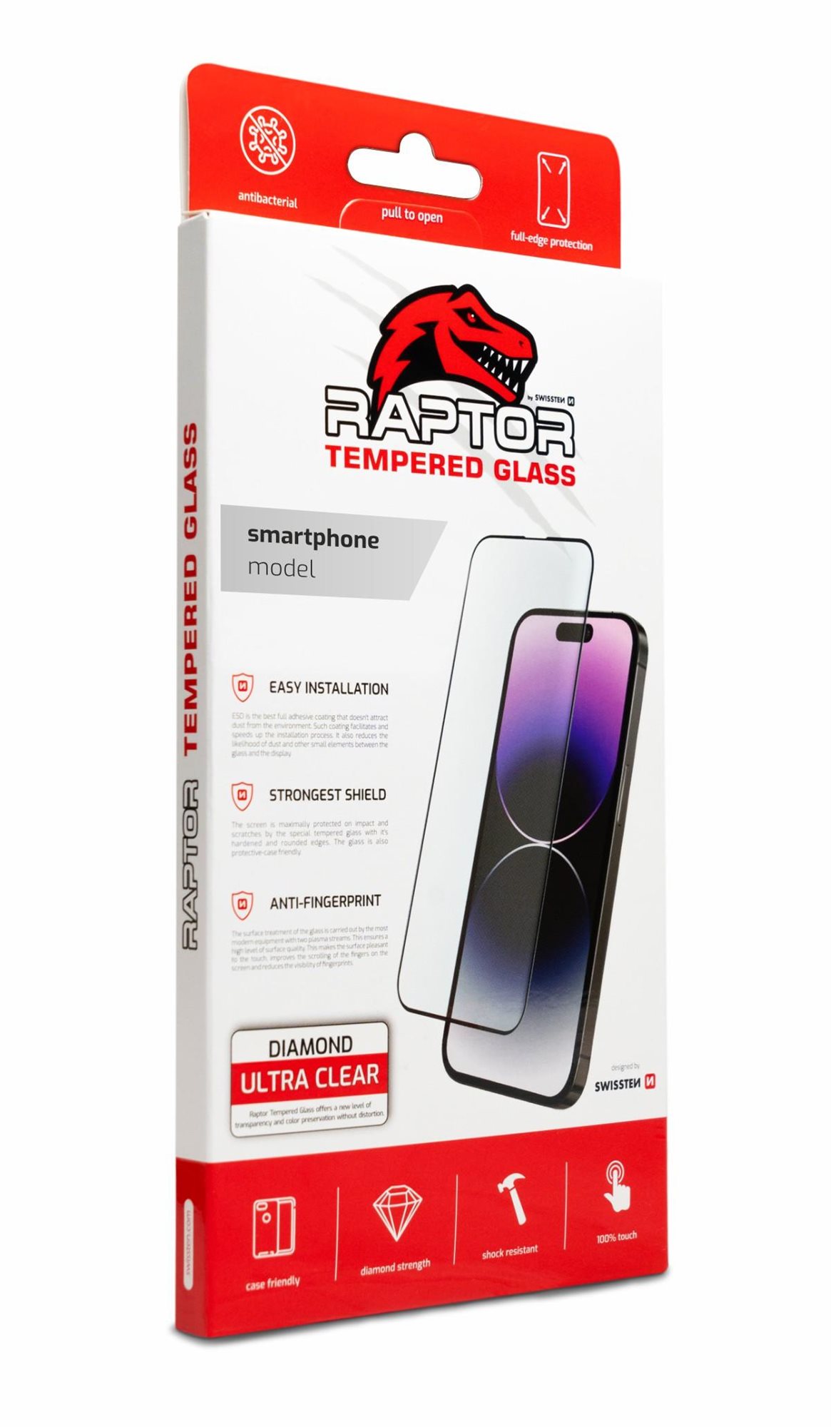Üvegfólia Swissten Raptor Diamond Ultra Clear 3D Ulefone Power Armor 14 üvegfólia - fekete