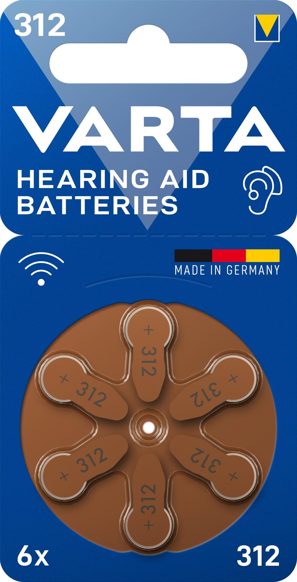 Eldobható elem VARTA Hearing Aid Battery Hallókészülék-elem 312 6 db