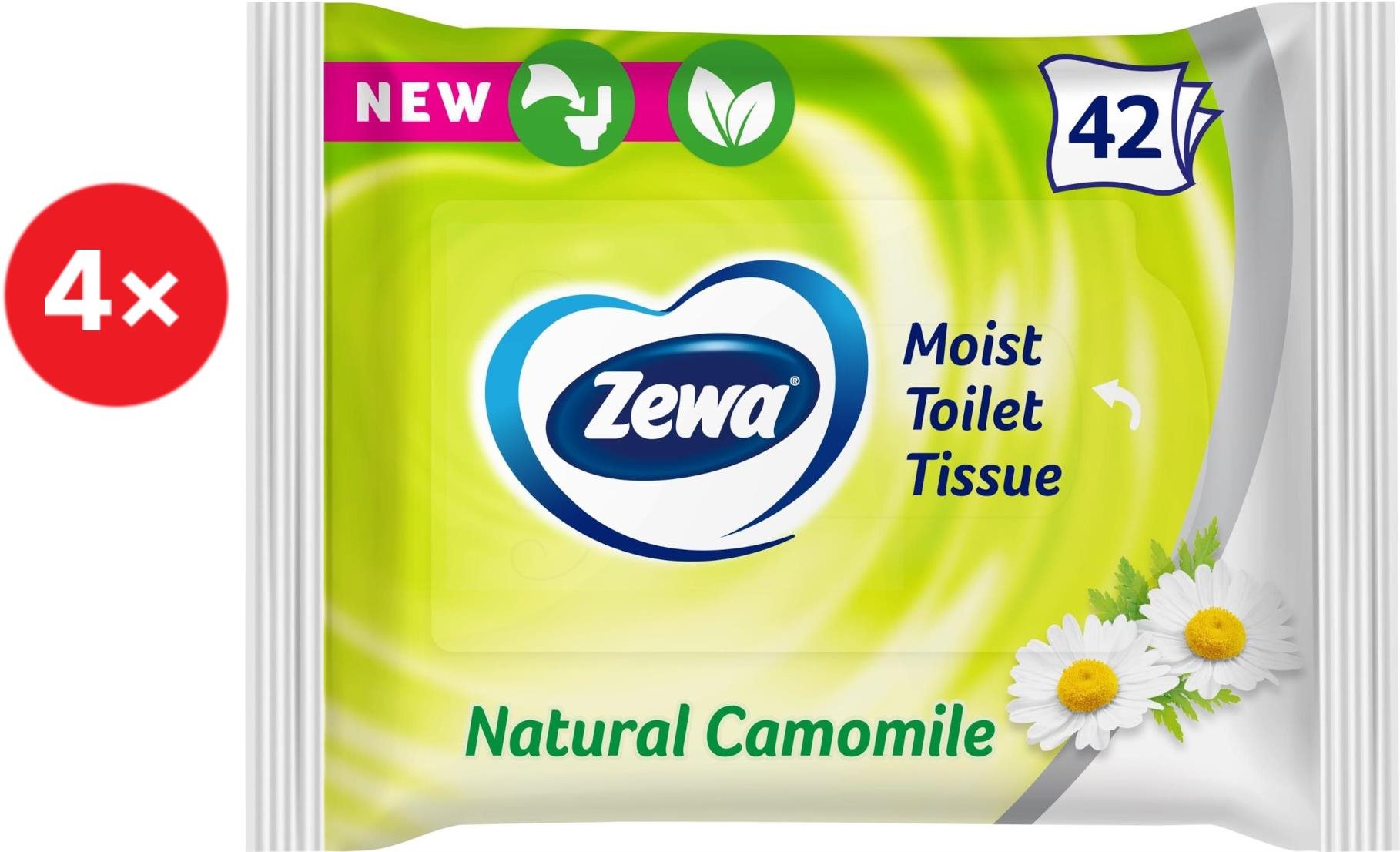 Nedves wc papír ZEWA Natural Camomile Nedves toalettpapír (4× 42 db)