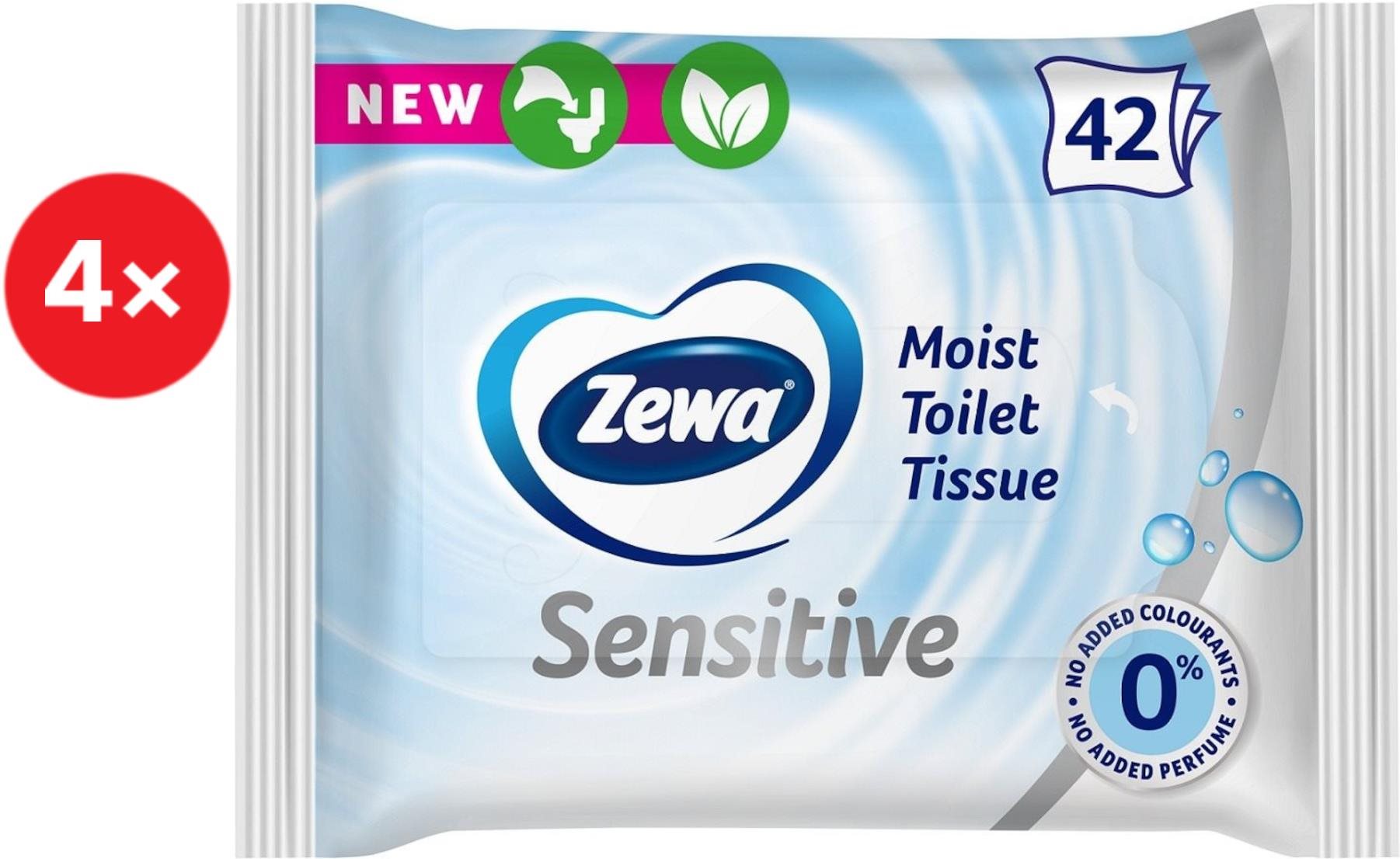 Nedves wc papír ZEWA Sensitive Nedves toalettpapír (4× 42 db)
