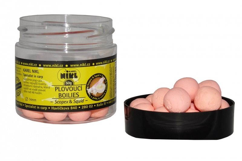 Pop-up  bojli Nikl - Scopex & Squid úszó bojlik világos rózsaszín 50 g