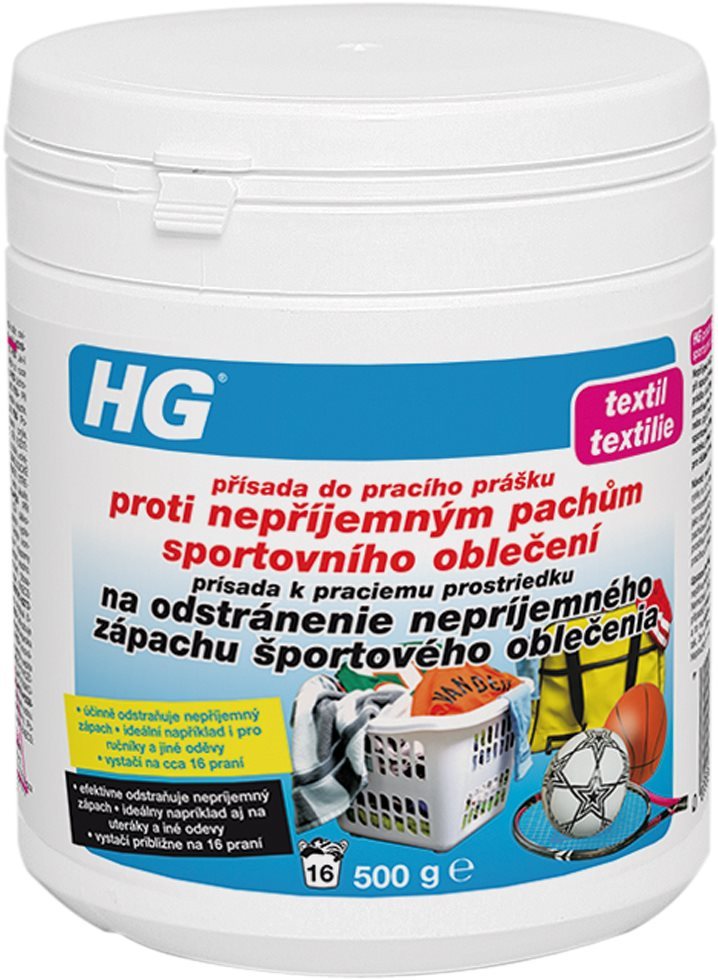 Prací prášek HG Proti nepříjemným pachům sportovního oblečení 500 g