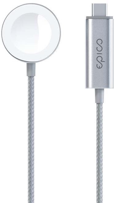Tápkábel Epico Apple Watch USB-C gyorstöltő kábel - Ezüst